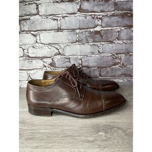 Polo Ralph Lauren Brown Leather Cap Toe Wingtip Oxford Dress Shoes Men 10D US/43